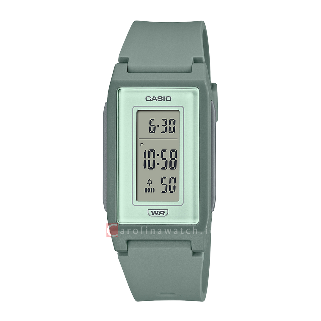 Jam Tangan Casio General LF-10WH-3D Women Digital Dial Sage Green Resin Band