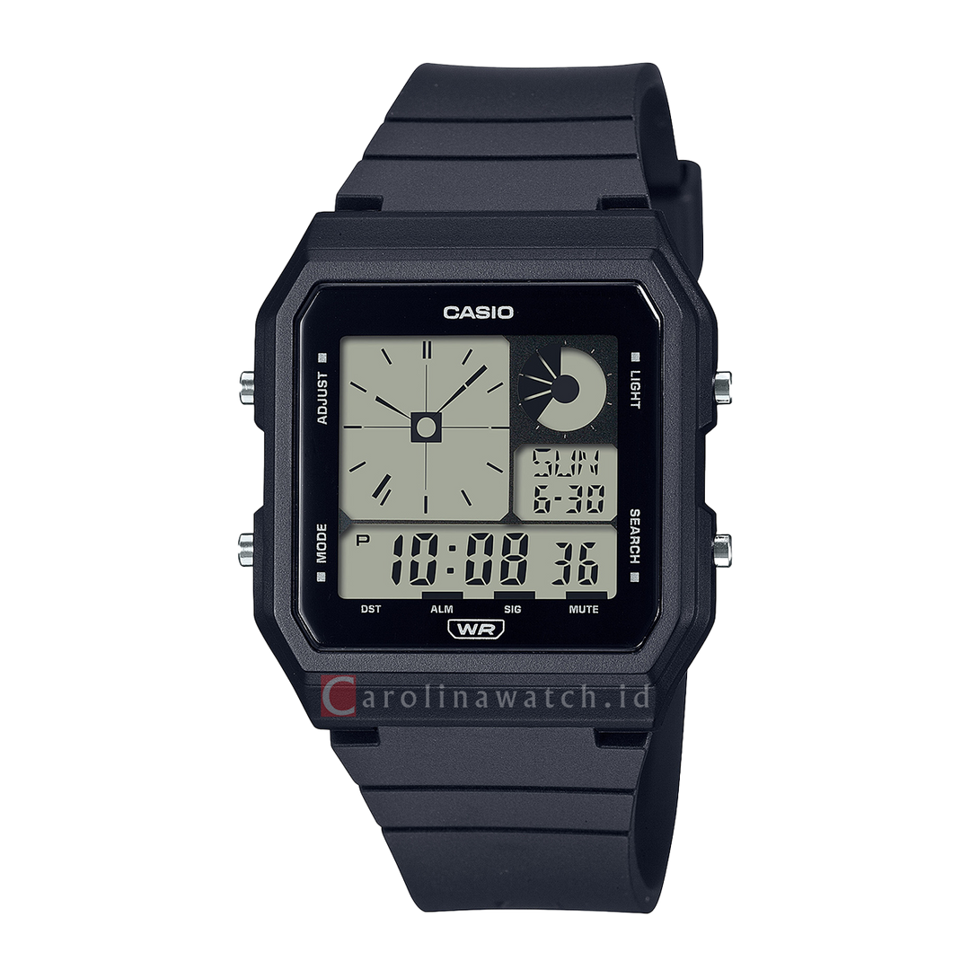 Jam Tangan Casio Pop LF-20W-1A Unisex Digital Analog Dial Black Resin Band