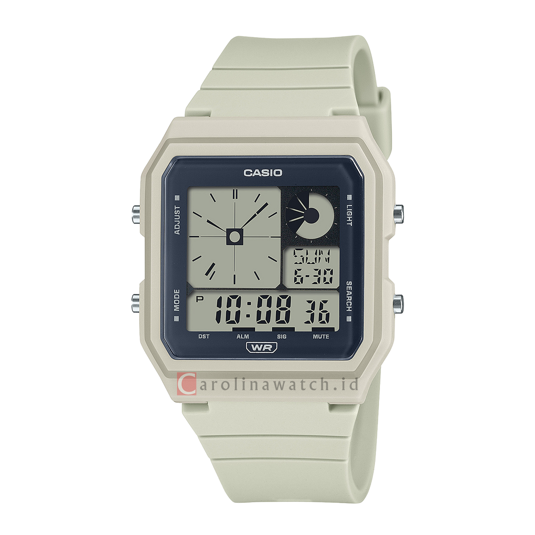 Jam Tangan Casio General LF-20W-8A Unisex Pop Series Eggshell White Resin Strap