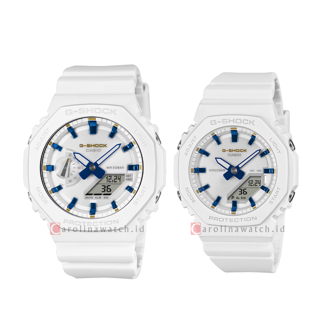 Jam Tangan Couple Casio G-Shock LOV-25A-7A White Dial White Resin Band