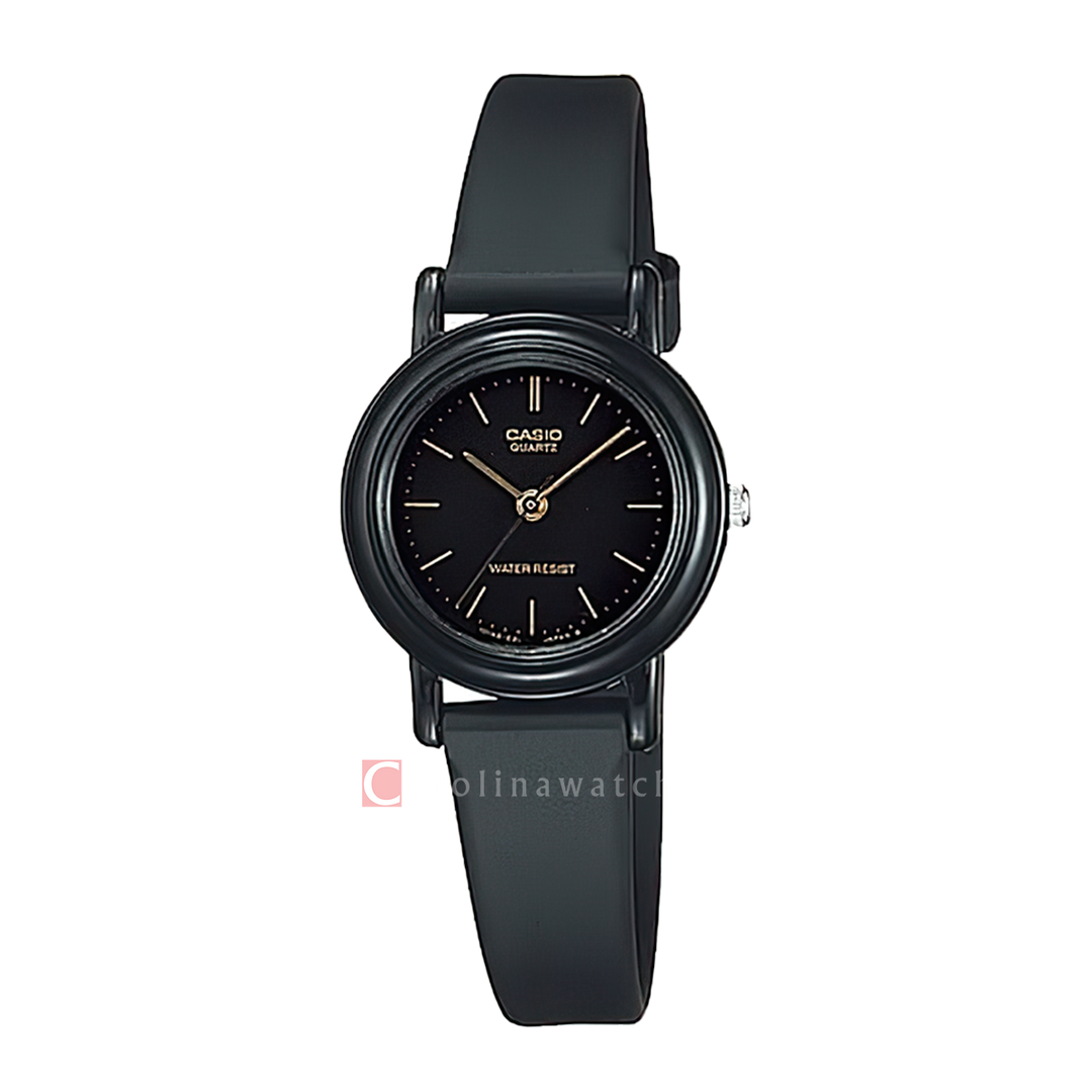 Jam Tangan Casio General LQ-139AMV-1E Women Black Dial Black Rubber Strap