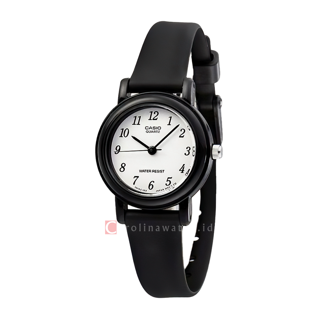 Jam Tangan Casio General LQ-139BMV-1B Women White Dial Black Rubber Strap