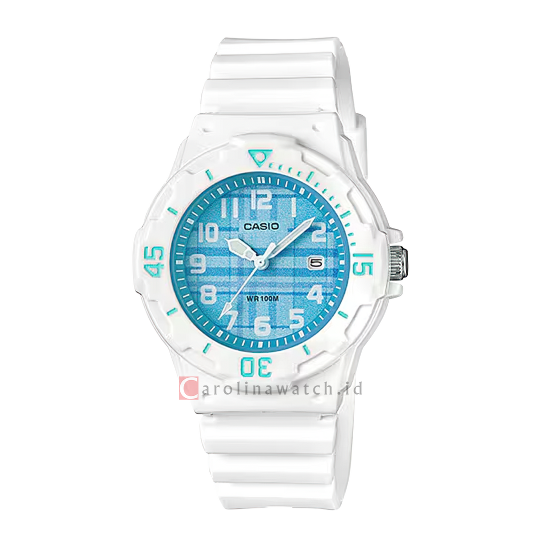 Jam Tangan Casio General LRW-200H-2C Women Blue Dial White Resin Band