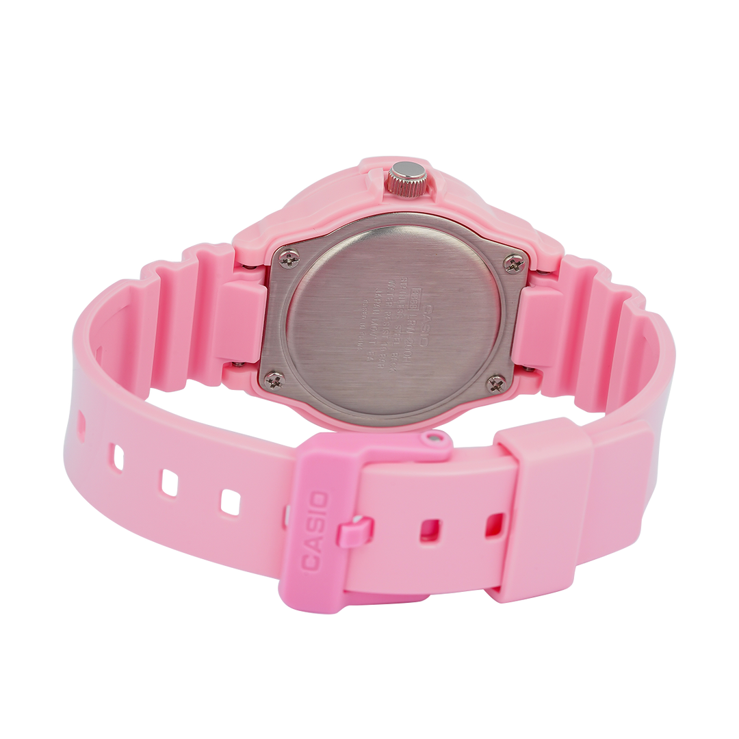 Jam Tangan Casio POP LRW-200H-4B2 Women White Dial Pink Resin Band