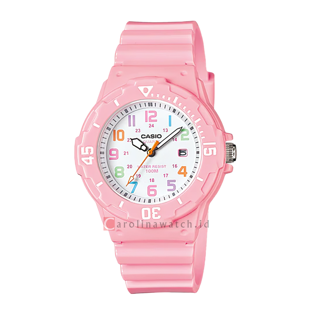 Jam Tangan Casio POP LRW-200H-4B2 Women White Dial Pink Resin Band