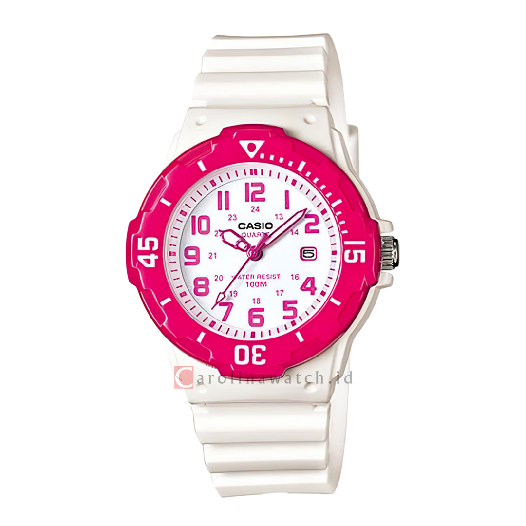 Jam Tangan Casio LRW-200H-4B Women White Dial White Resin Band