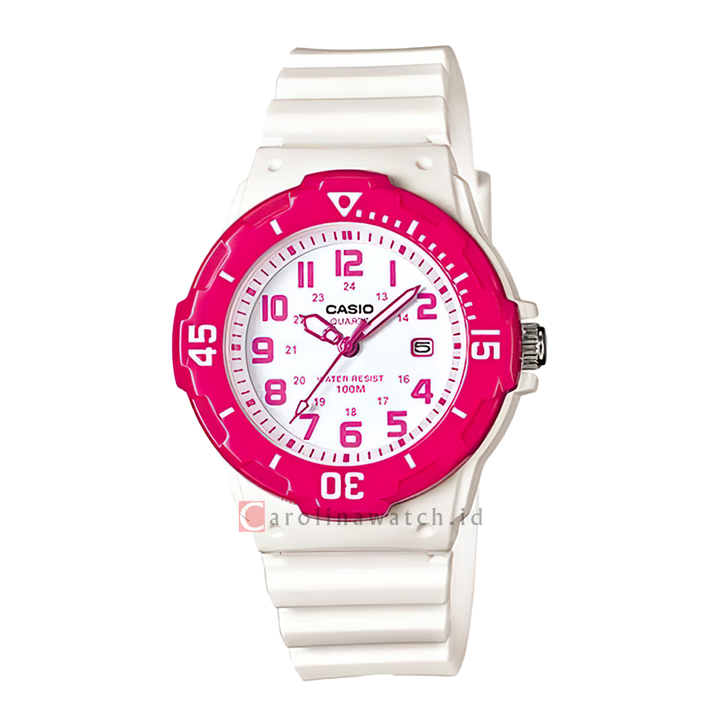 Jam Tangan Casio LRW-200H-4B Women White Dial White Resin Band