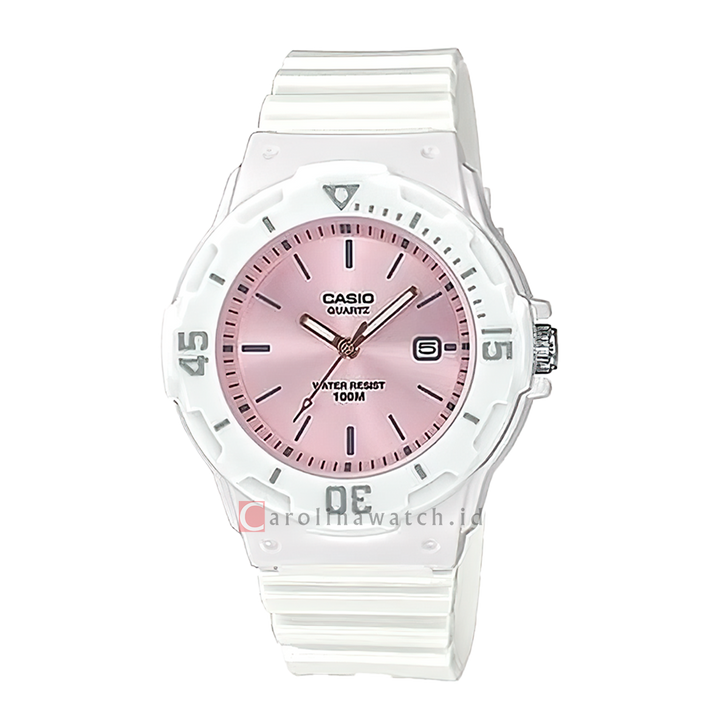 Jam Tangan Casio POP LRW-200H-4E3 Women Pink Sunray Dial White Resin Strap