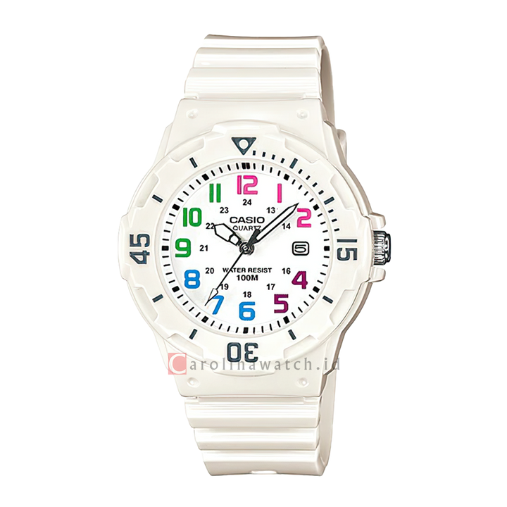 Jam Tangan Casio POP LRW-200H-7B Women White Dial White Resin Band