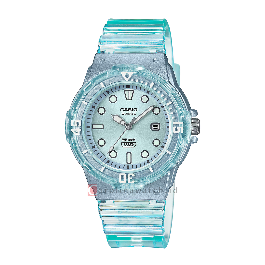 Jam Tangan Casio POP LRW-200HS-2E Women Blue Dial Blue Translucent Resin Band