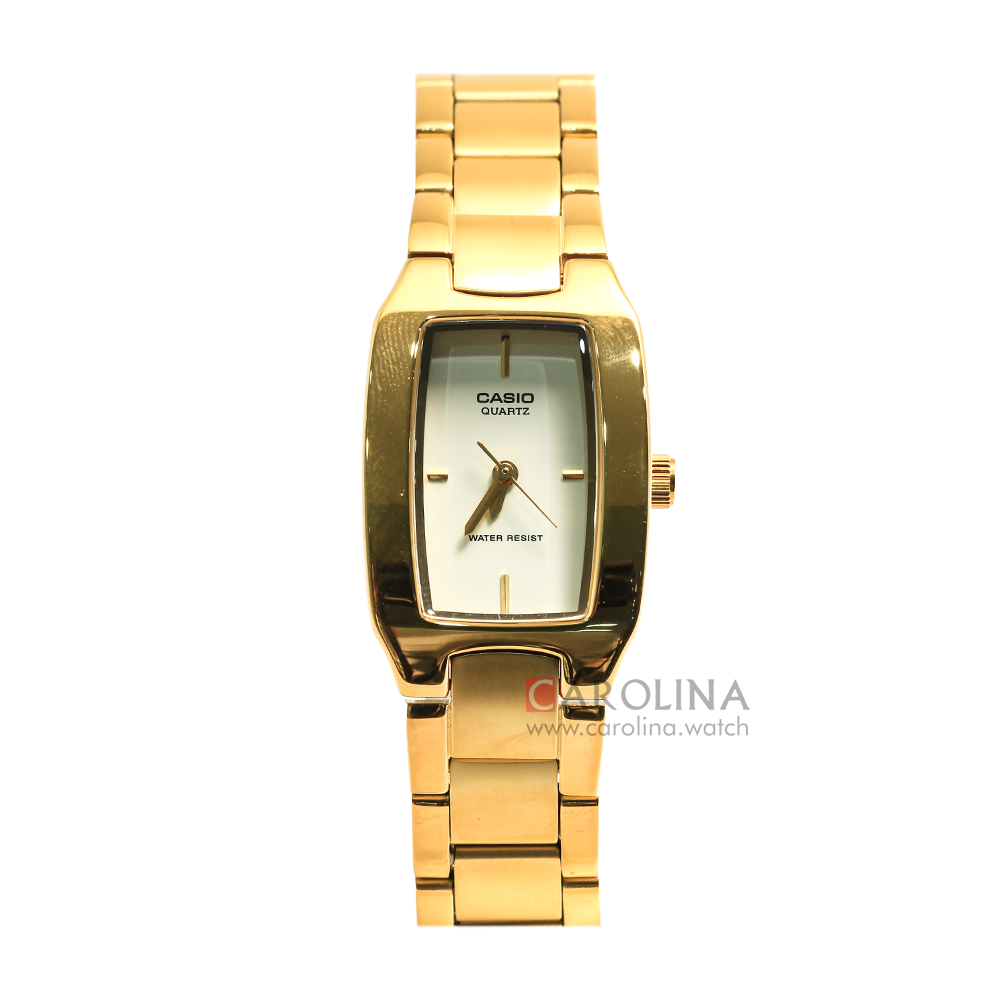 Jam Tangan Casio LTP-1165N-9C Women Champagne Dial Gold Stainless Steel Band