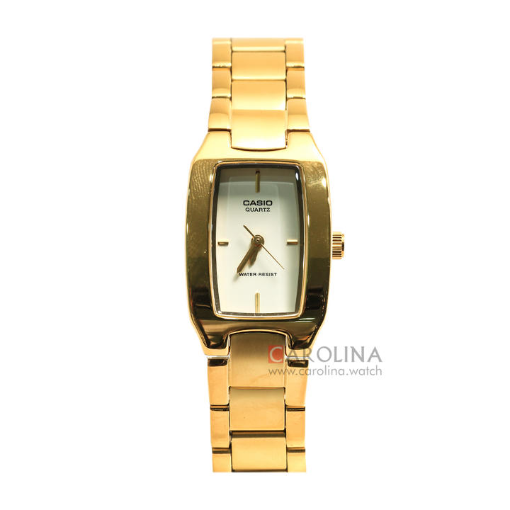 Jam Tangan Casio LTP-1165N-9C Women Champagne Dial Gold Stainless Steel Band