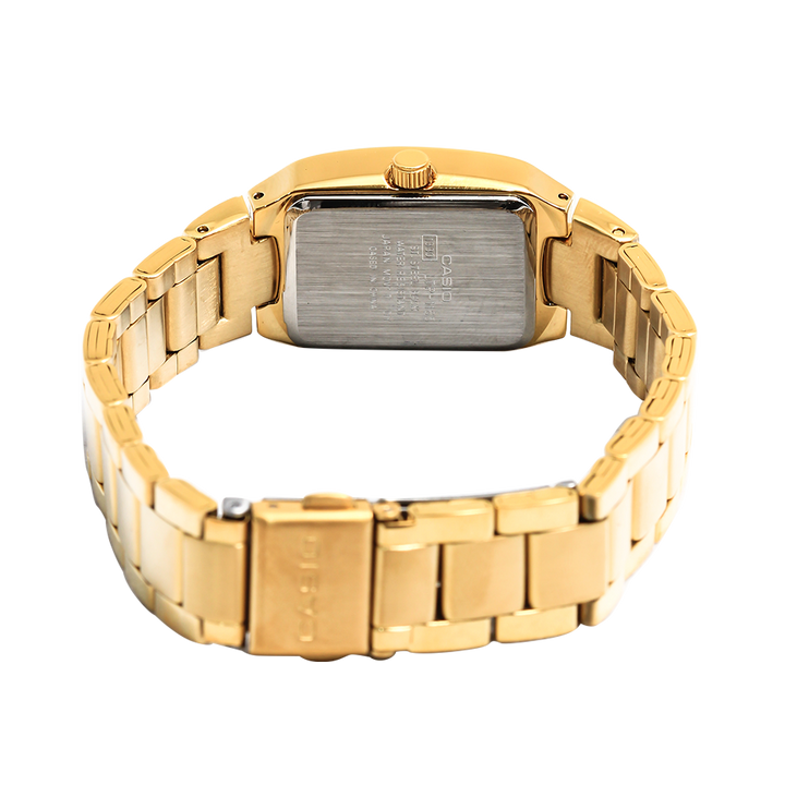 Jam Tangan Casio LTP-1165N-9C Women Champagne Dial Gold Stainless Steel Band