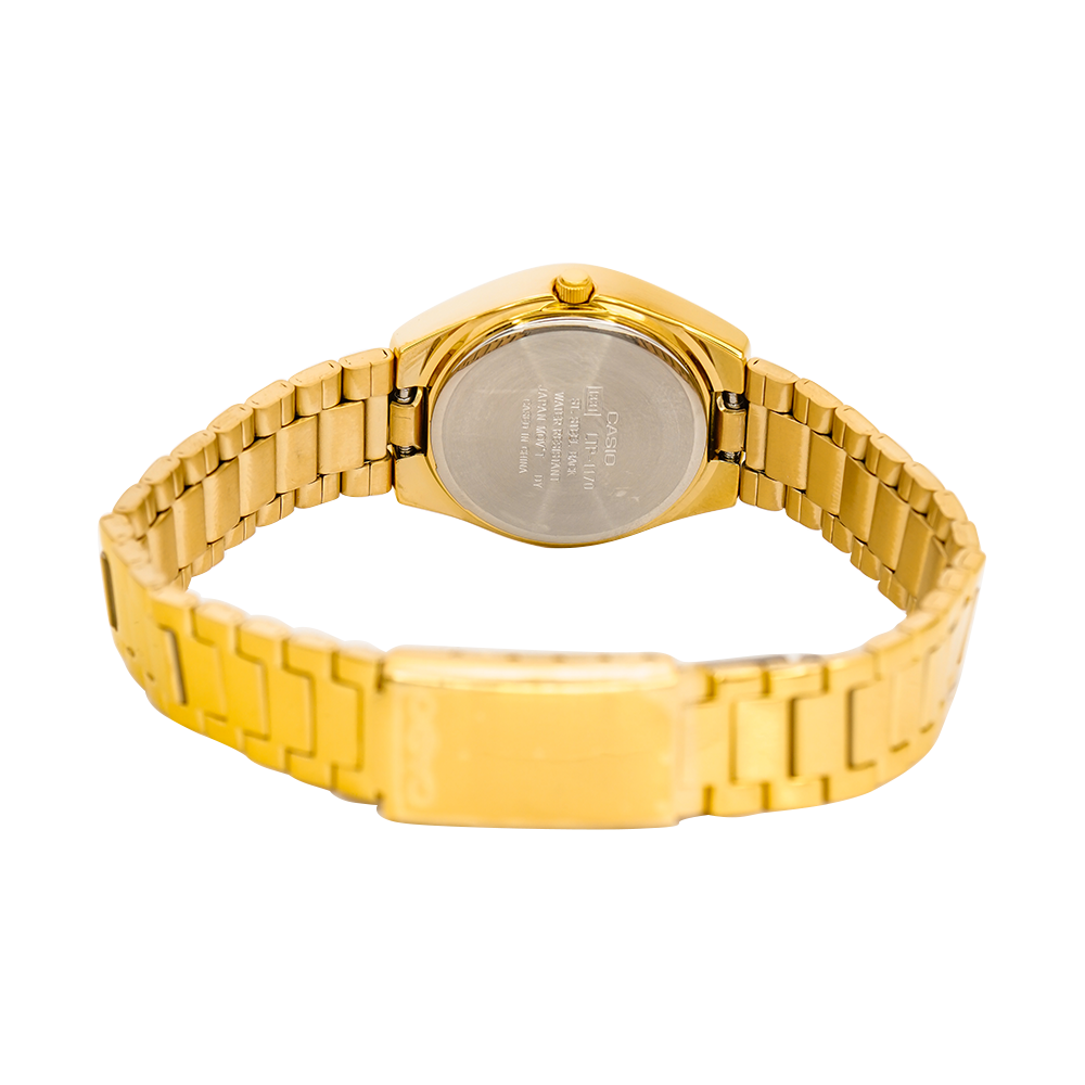 Jam Tangan Casio General LTP-1170N-7A Women White Dial Gold Stainless Steel Band