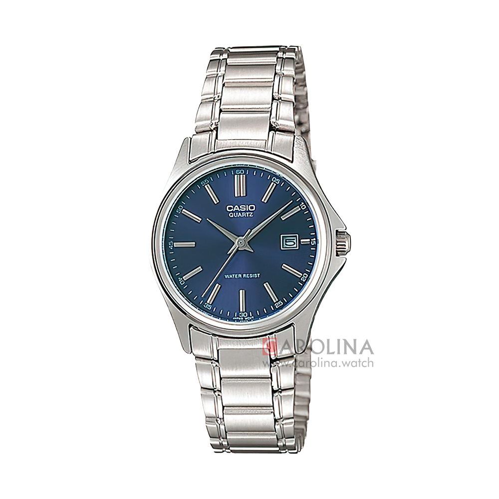 Jam Tangan Casio General LTP-1183A-2A Women Blue Dial Stainless Steel Band