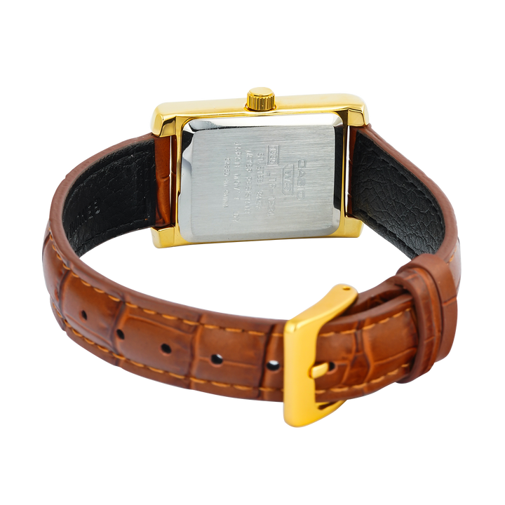 Jam Tangan Casio General LTP-1234GLL-7A Women Silver Dial Brown Leather Band