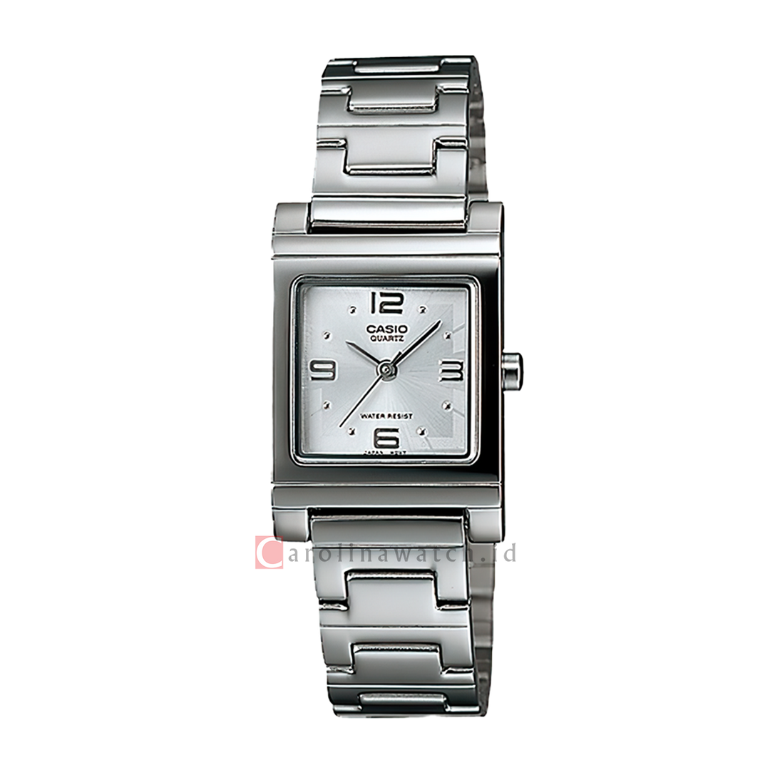 Jam Tangan Casio General LTP-1237D-7A Women Silver Dial Stainless Steel Band