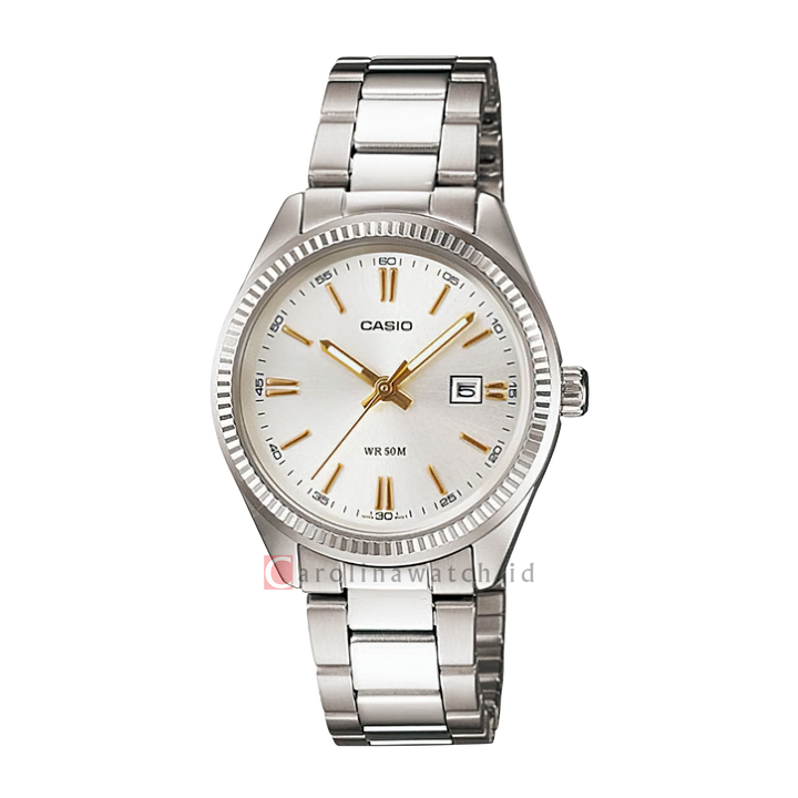 Jam Tangan Casio General LTP-1302D-7A2 Enticer Women Silver Dial Stainless Steel Band