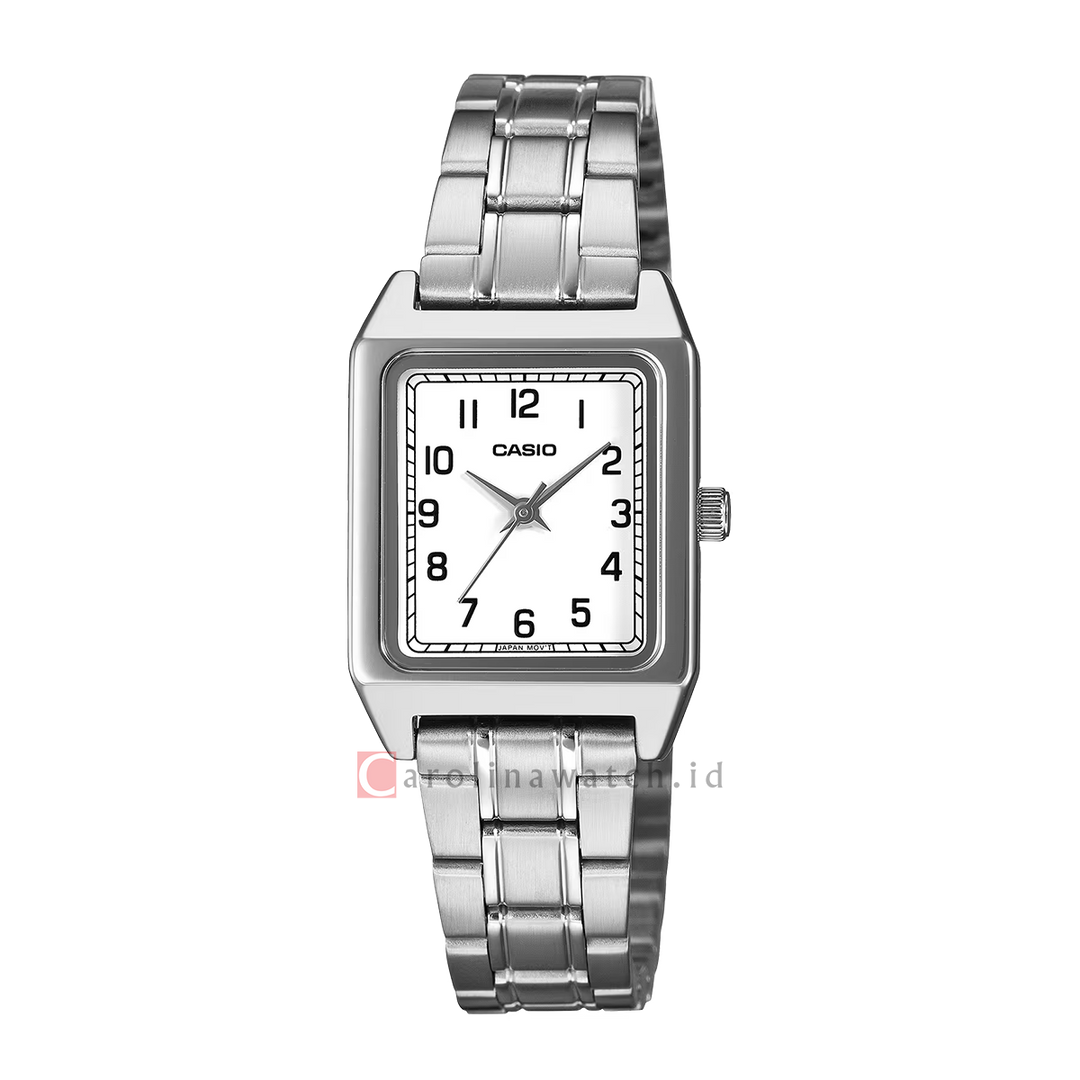 Jam Tangan Casio General LTP-B150DA-7B Women White Dial Stainless Steel Band
