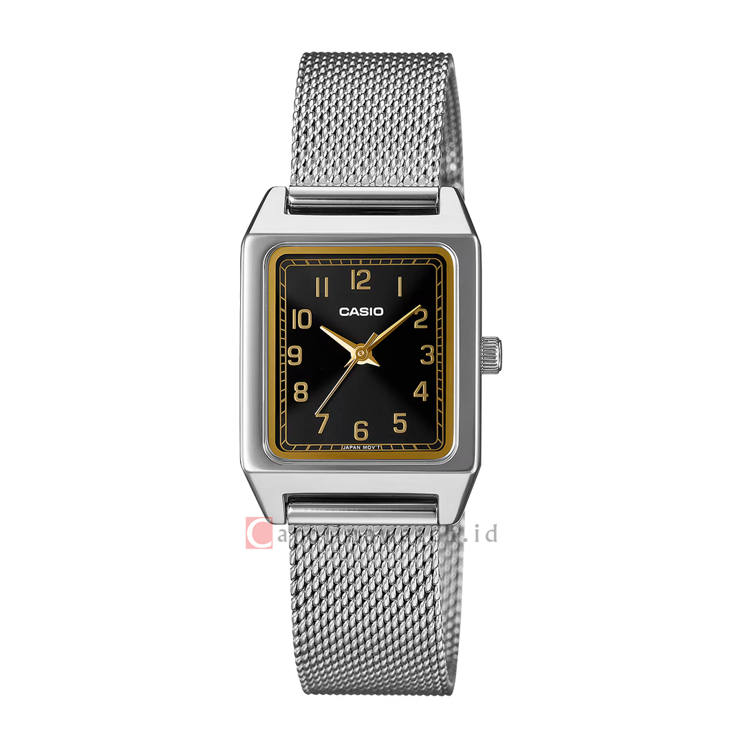 Jam Tangan Casio General LTP-B150M-1B Women Black Dial Mesh Stainless Steel Band