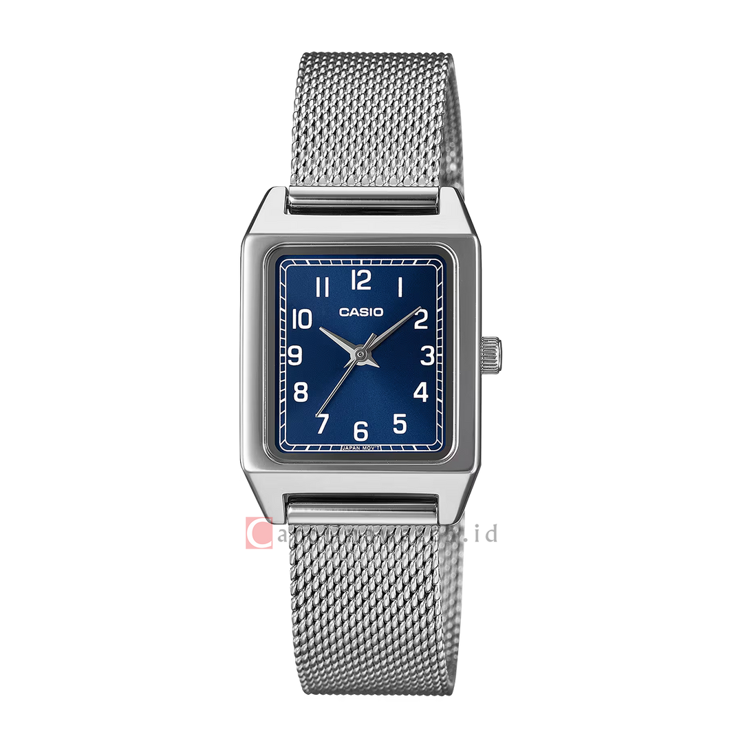 Jam Tangan Casio General LTP-B150M-2B Women Blue Dial Mesh Stainless Steel Band
