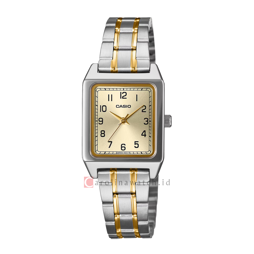 Jam Tangan Casio General LTP-B150SG-9B Women Gold Dial Dual Tone Stainless Steel Band