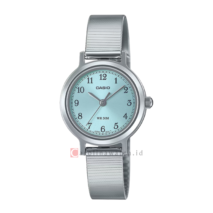 Jam Tangan Casio Standard LTP-B170D-2B Women Turquoise Dial Stainless Steel Band