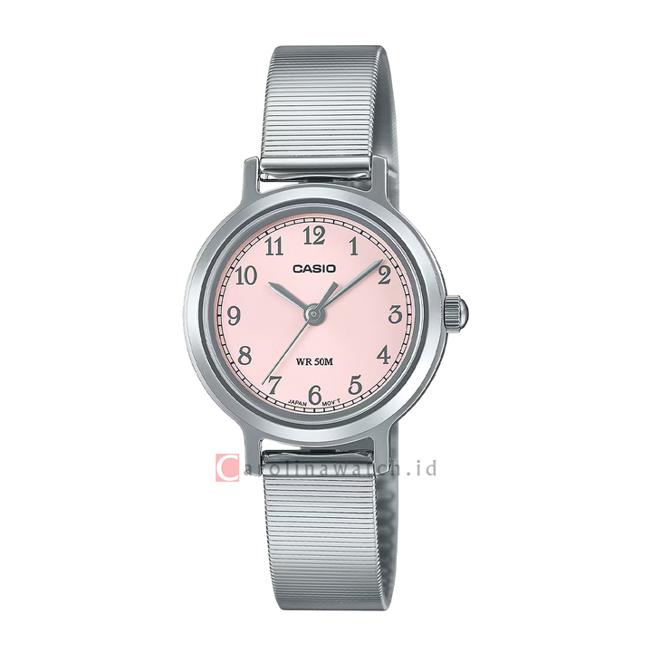 Jam Tangan Casio Standard LTP-B170D-4B Women Pink Dial Stainless Steel Band