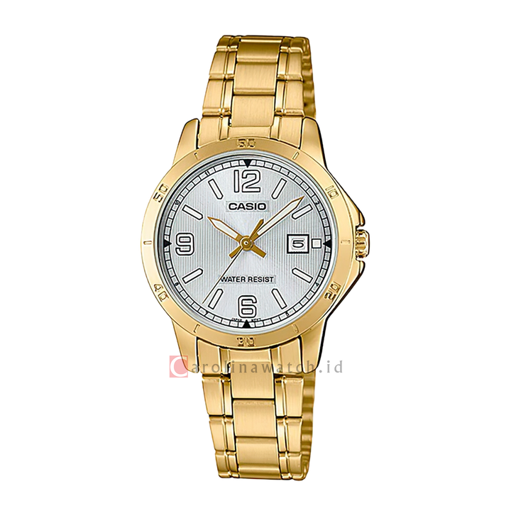 Jam Tangan Casio General LTP-V004G-7B2 White Dial Gold Stainless Steel Band