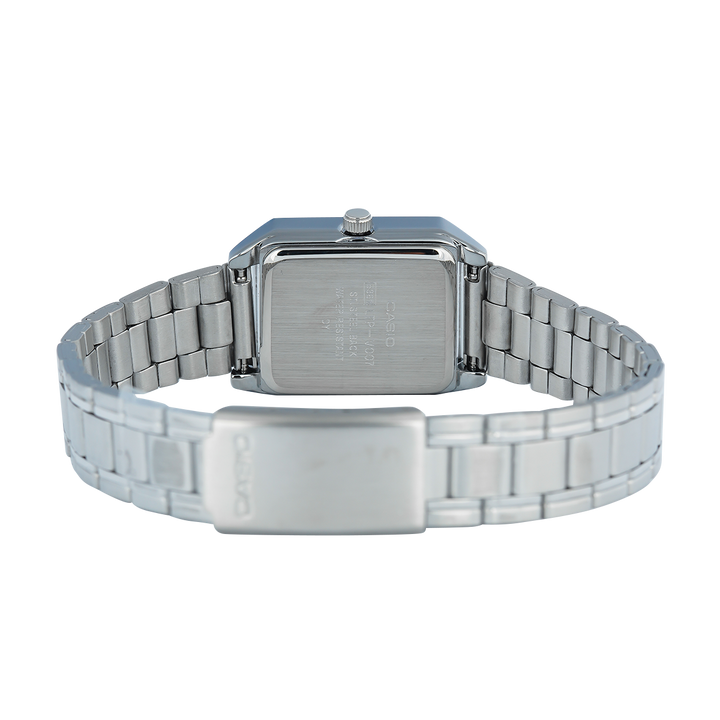 Jam Tangan Casio LTP-V007D-2E Tank Women Soft Blue Dial Stainless Steel Band