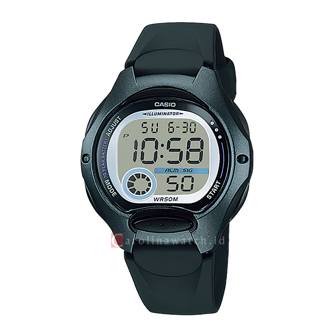 Jam Tangan Casio LW-200-1B Unisex Digital Dial Black Resin Band