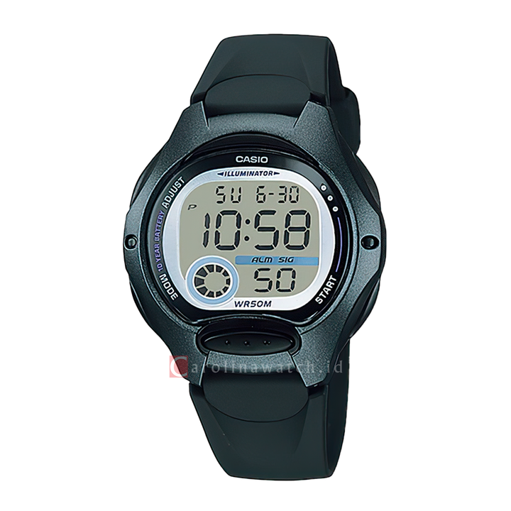 Jam Tangan Casio LW-200-1B Unisex Digital Dial Black Resin Band