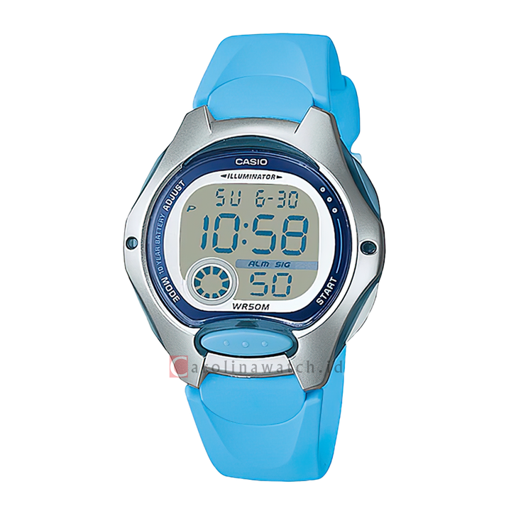 Jam Tangan Casio LW-200-2B Unisex Digital Dial Sky Blue Resin Band