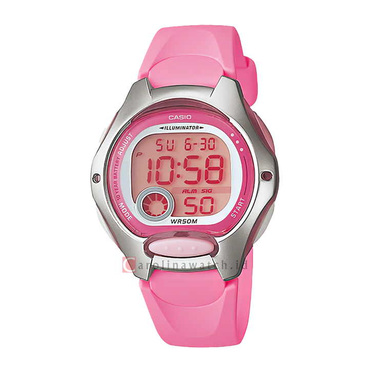 Jam Tangan Casio LW-200-4B Unisex Digital Dial Pink Resin Band