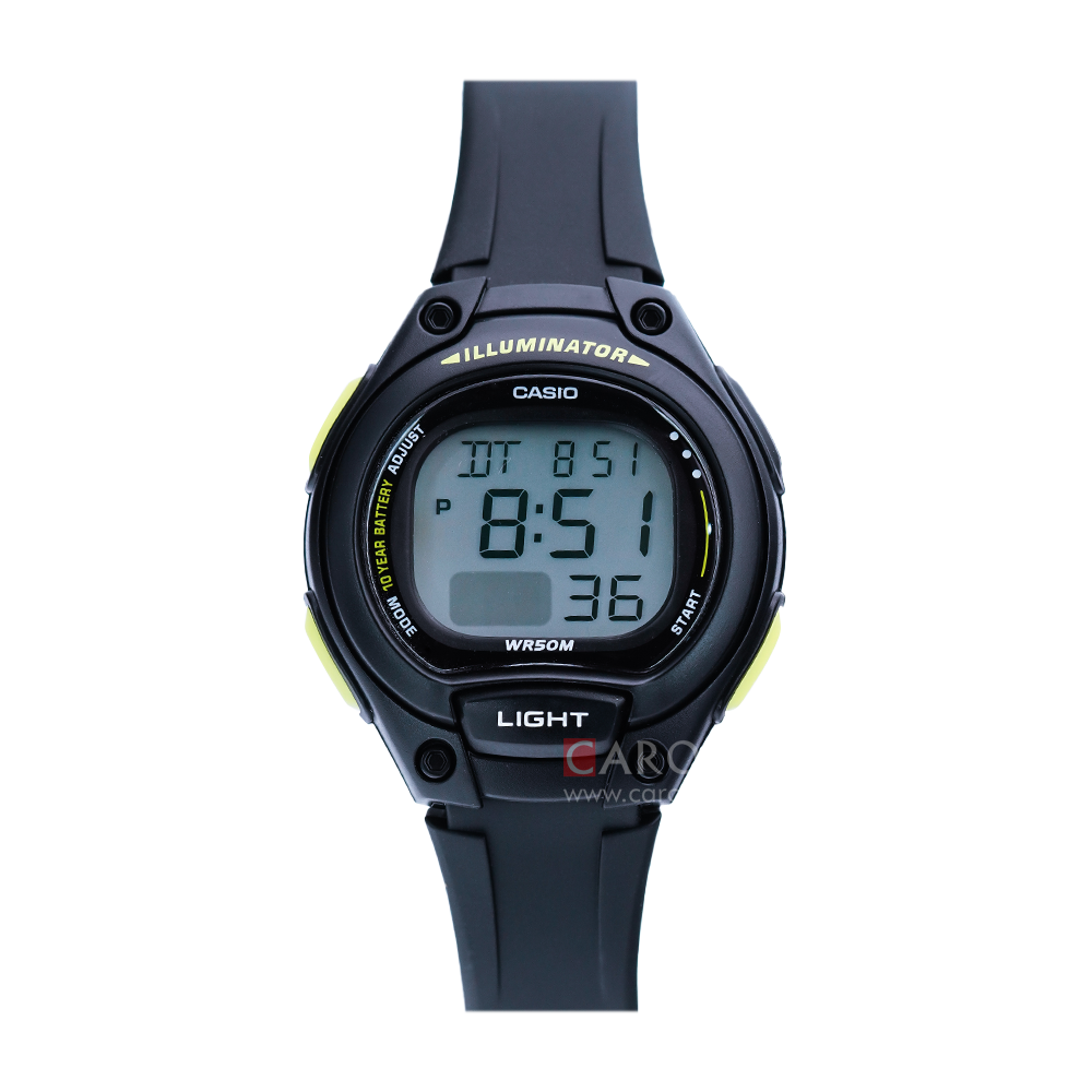 Jam Tangan Casio LW-203-1B Women Digital Dial Black Resin Band