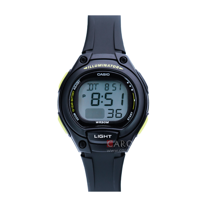 Jam Tangan Casio LW-203-1B Women Digital Dial Black Resin Band