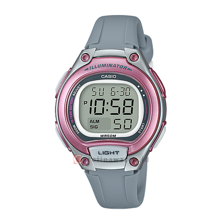 Jam Tangan Casio LW-203-8A Women Digital Dial Grey Resin Band