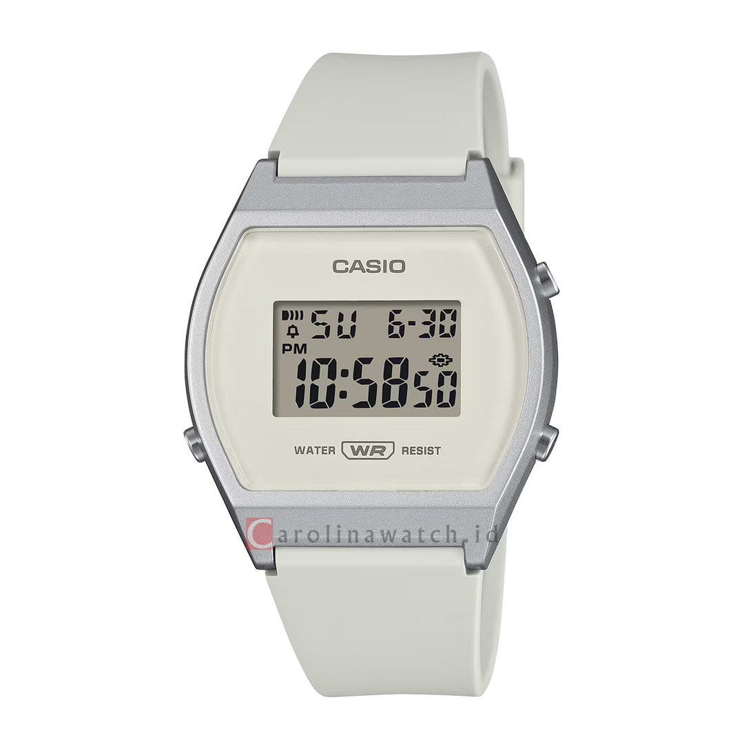 Jam Tangan Casio General LW-204-7A Women Digital Dial White Resin Band