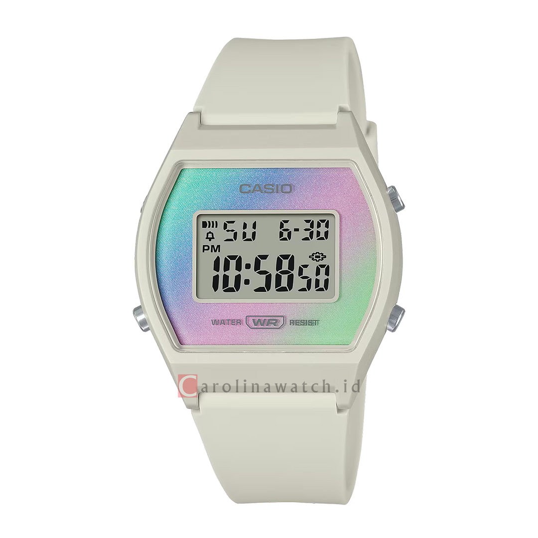 Jam Tangan Casio POP LW-205H-8A Women Digital Dial White Resin Band