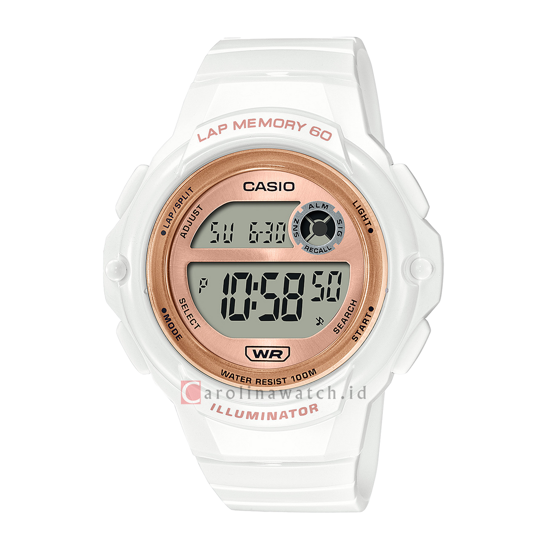 Jam Tangan Casio LWS-1200H-7A2 Women Digital Dial White Resin Band