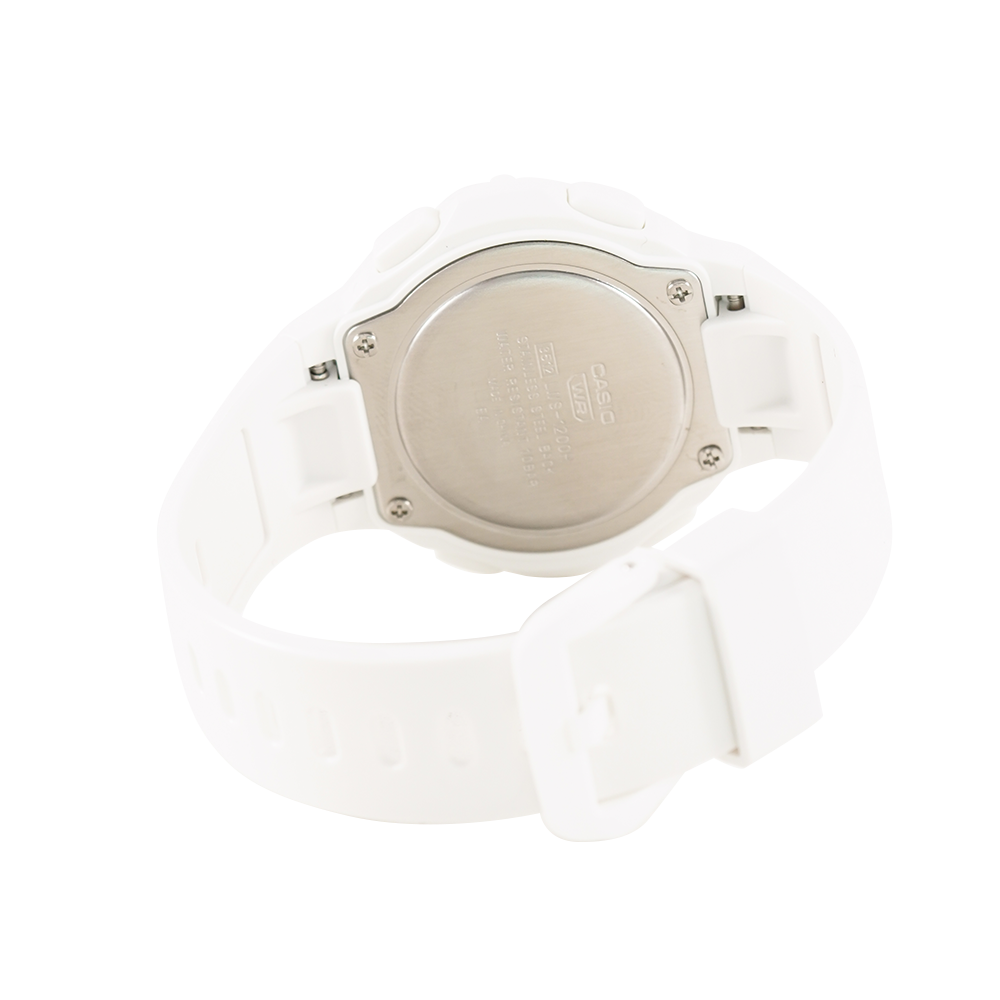 Jam Tangan Casio LWS-1200H-7A2 Women Digital Dial White Resin Band