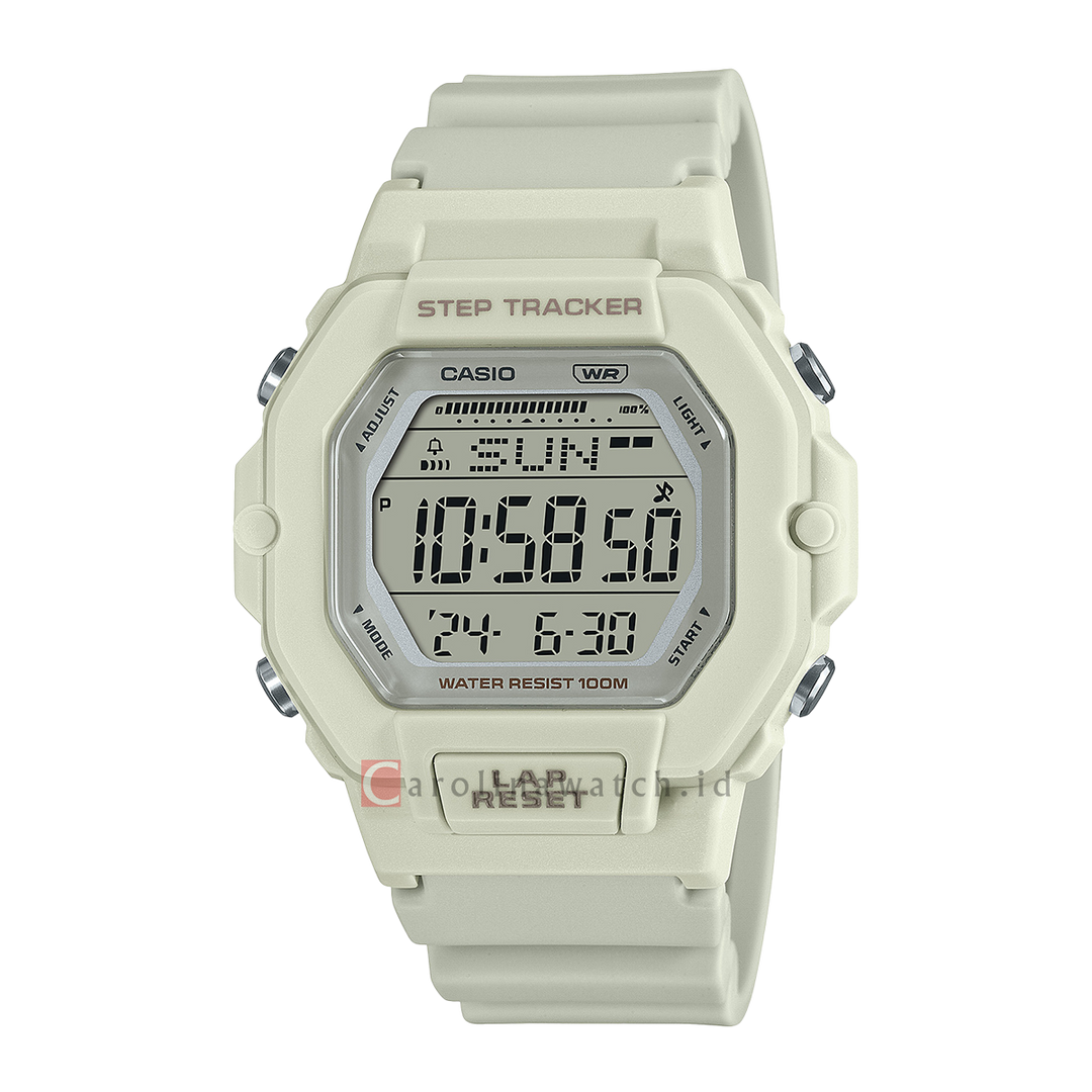 Jam Tangan Casio General LWS-2200H-8A Women Sports Collection Digital Dial White Resin Band