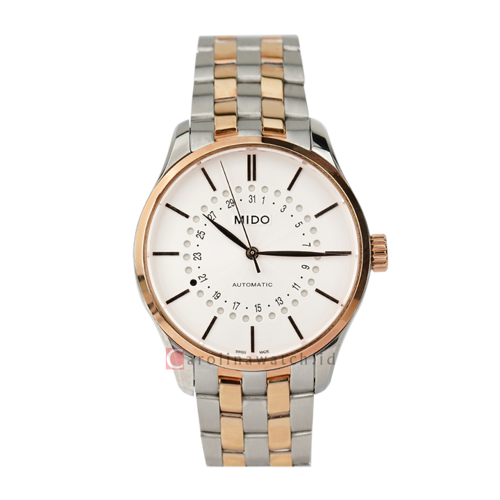 Jam Tangan MIDO Belluna II Automatic M0244072203109 Men Silver Dial Dual Tone Stainless Steel Strap
