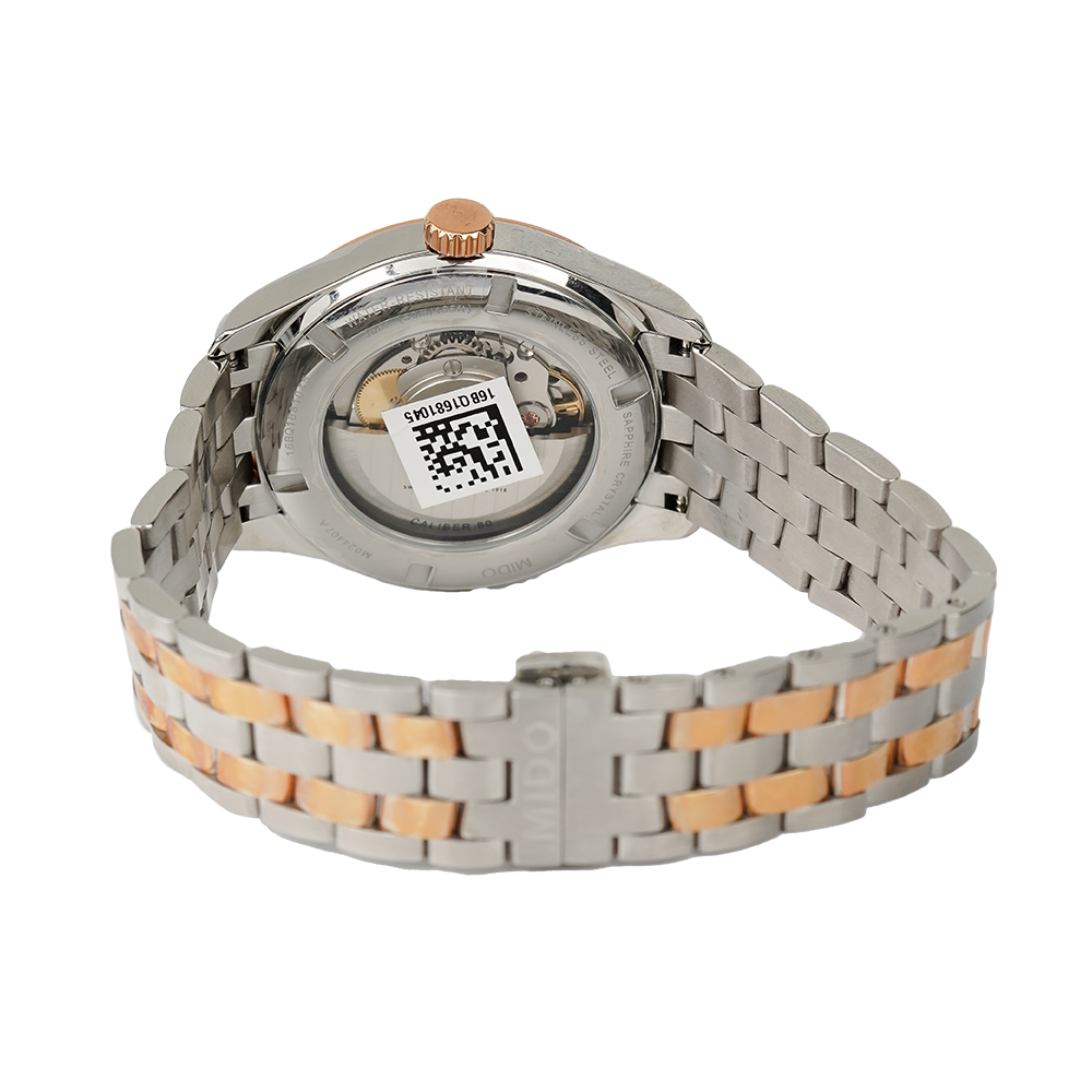 Jam Tangan MIDO Belluna II Automatic M0244072203109 Men Silver Dial Dual Tone Stainless Steel Strap