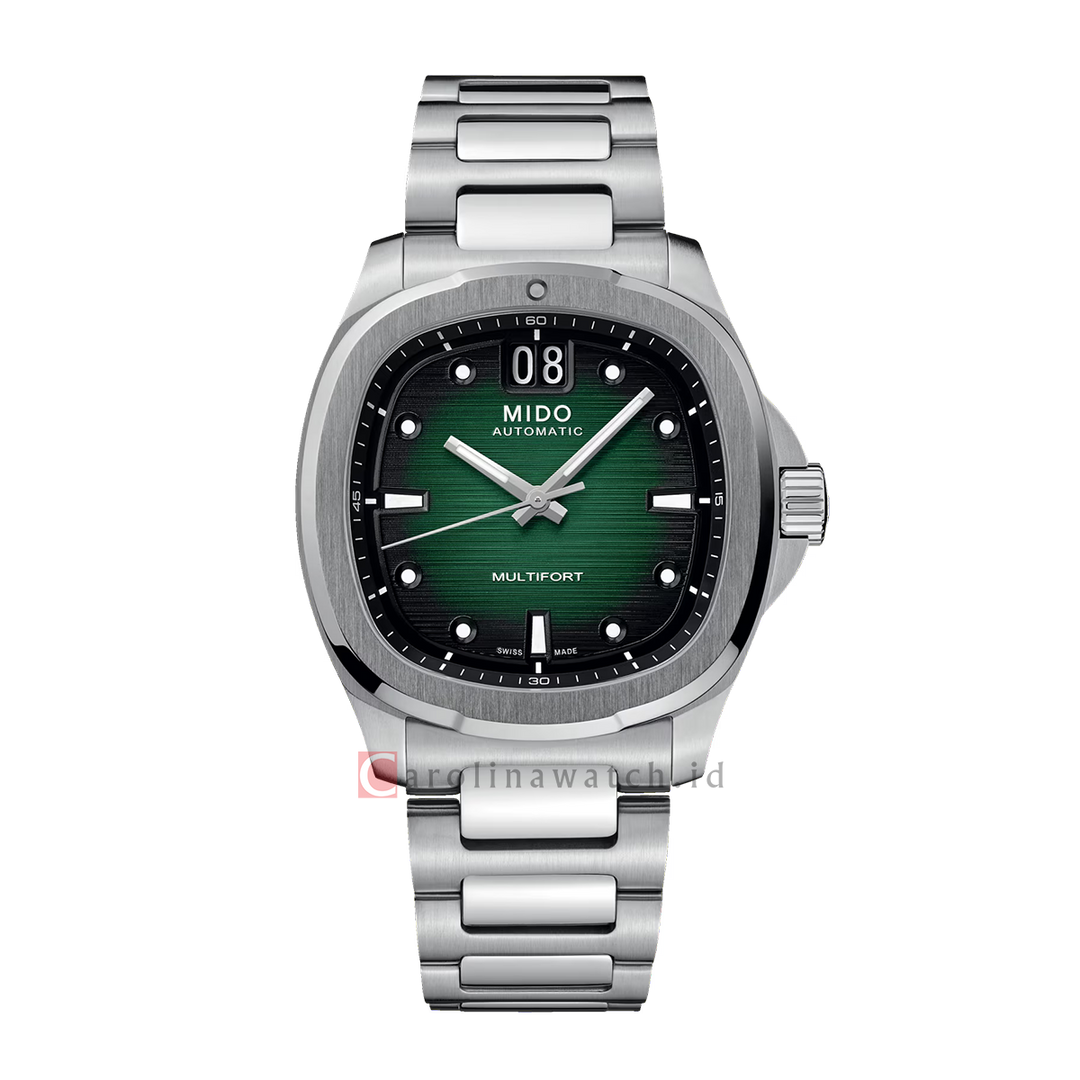 Jam Tangan MIDO Multifort TV Big Date M0495261109100 Men Green Dial Stainless Steel Strap