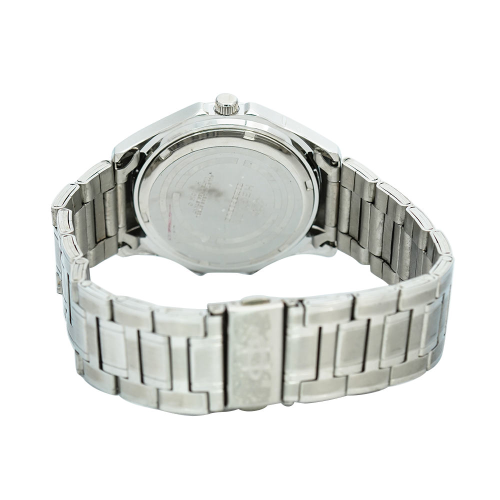Jam Tangan Hegner M1619SSBA Men Black Dial Stainless Steel Strap