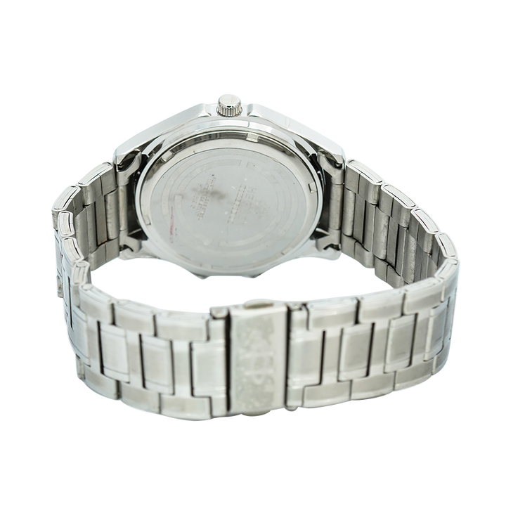 Jam Tangan Hegner M1619SSBA Men Black Dial Stainless Steel Strap