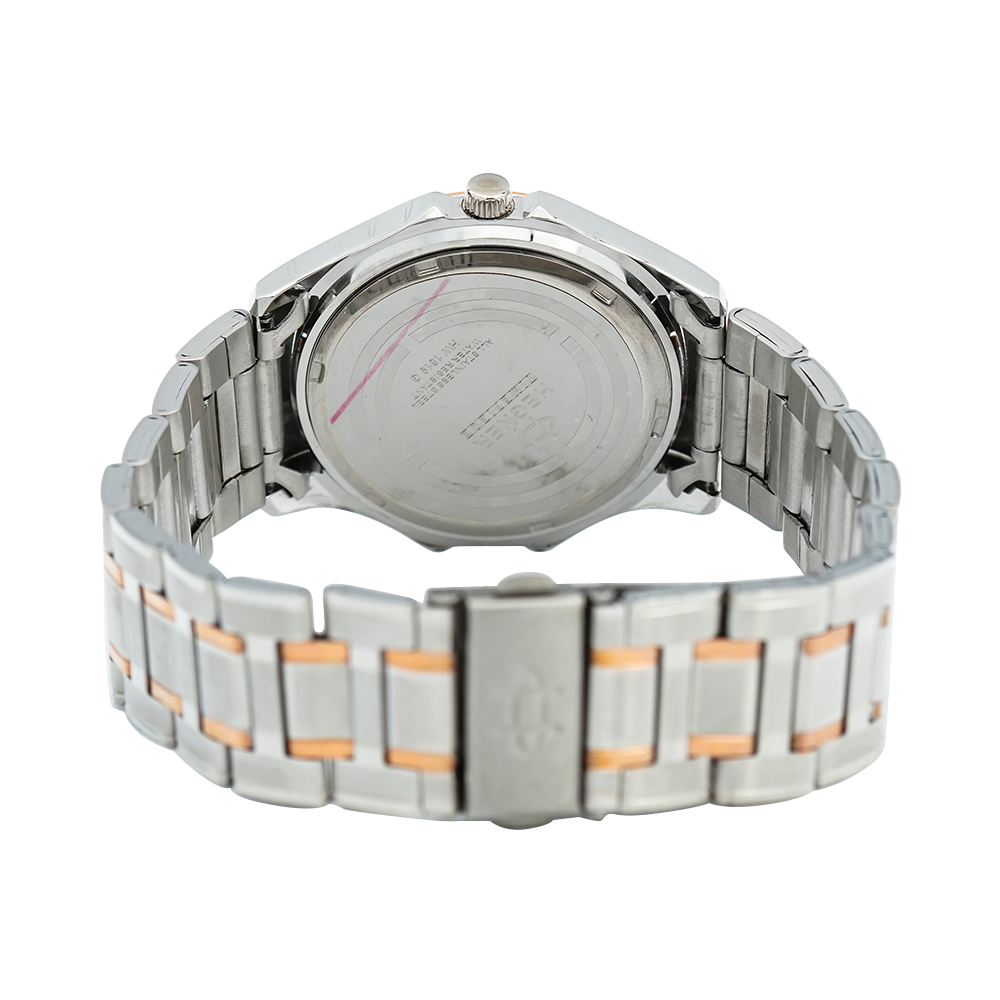 Jam Tangan Hegner M1619TRSL Men Silver Dial Dual Tone Stainless Steel Strap