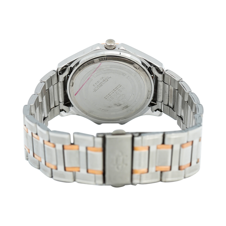 Jam Tangan Hegner M1619TRSL Men Silver Dial Dual Tone Stainless Steel Strap