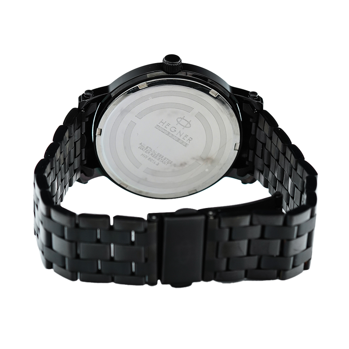 Jam Tangan Hegner M5016IPBARG Men Black Dial Black Stainless Steel Strap